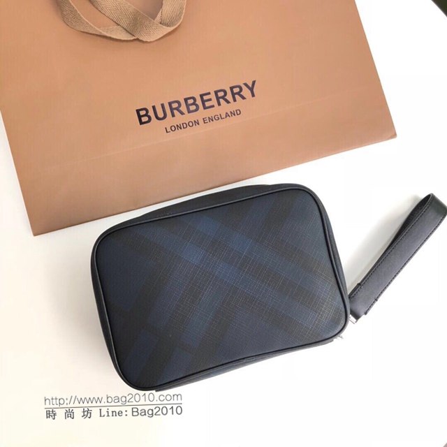 Burberry專櫃新款手包 巴寶莉London格紋男士拉鏈手拿包  db1028